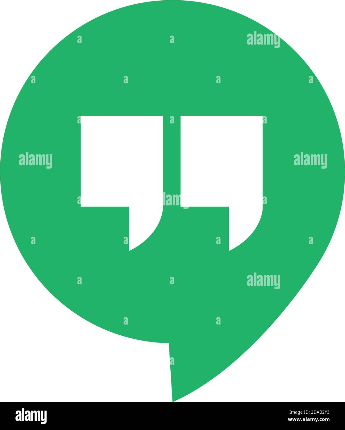 Google Hangouts social network logo icon over white background, flat ...