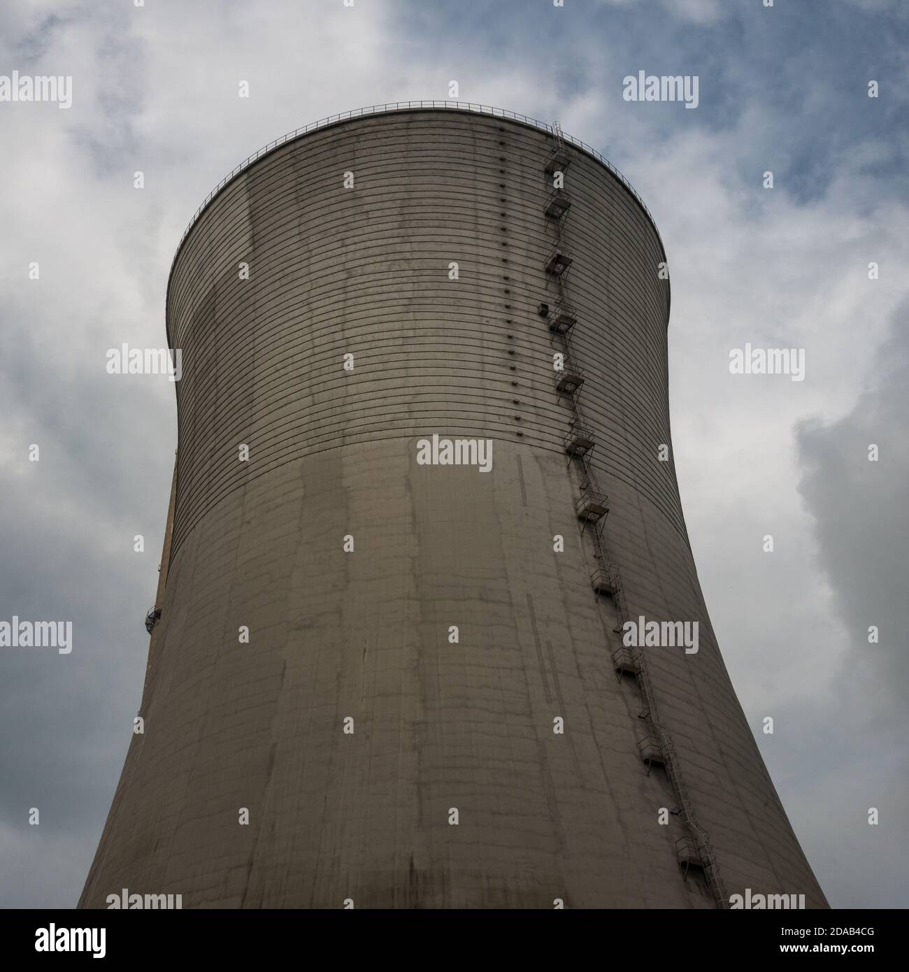 Cooling tower at a electricity power plant, Kluisbergen - Belgium Stock ...