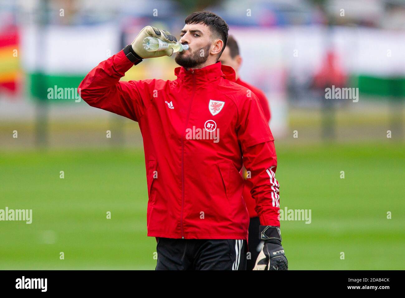 Hensol, Wales, UK. 11th Nov, 2020. Goalkeeper Tom King during Wales  national football team training at Vale Resort ahead of matches against  USA, Republic of Ireland and Finland. Credit: Mark Hawkins/Alamy Live
