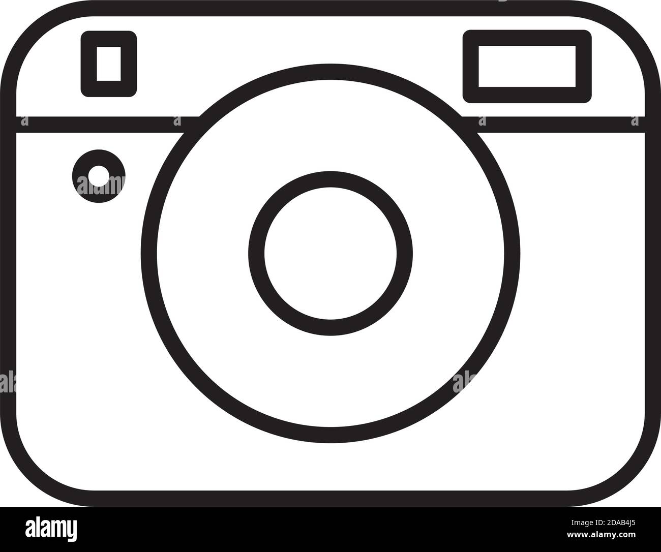 camera icon over white background, line style, vector illustration ...
