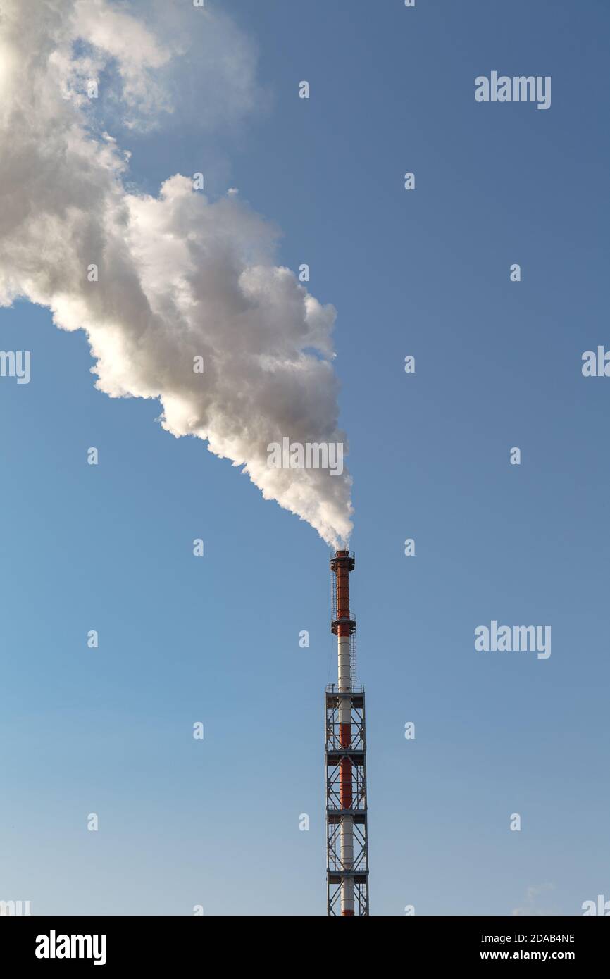 Smoking pipes of old chemical plant, Estonia Stock Photo Alamy
