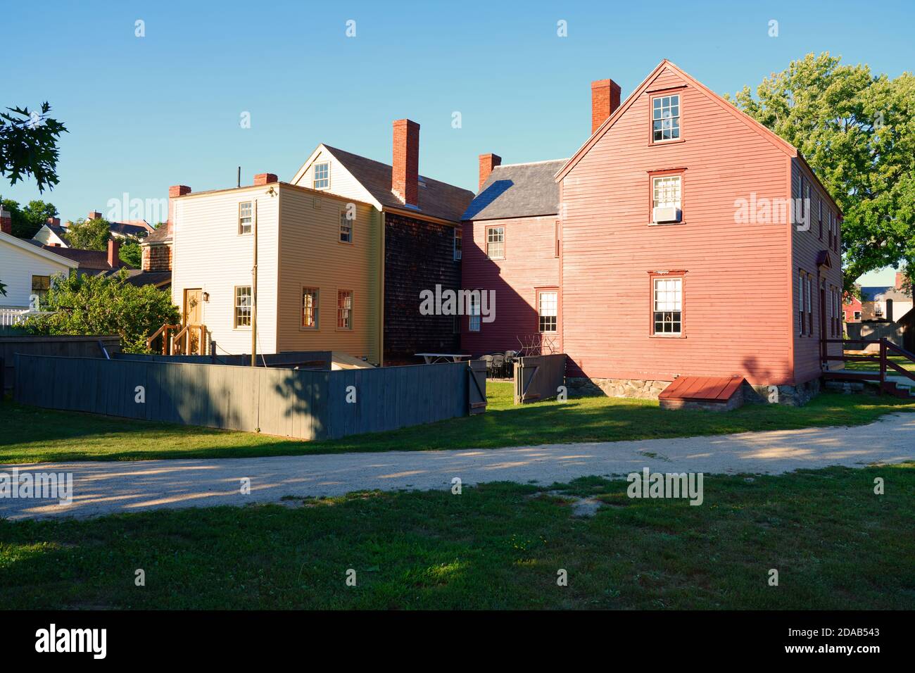 PORTSMOUTH, NH –6 AUG 2020- View of the Strawbery Banke Museum, an outdoor history museum located in the South End historic district of Portsmouth, Ne Stock Photo