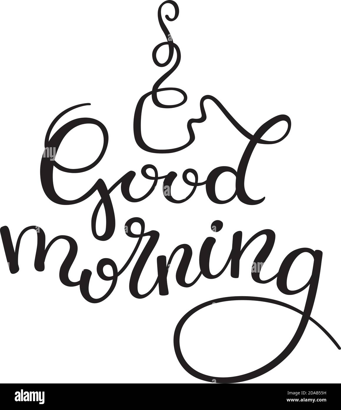 Hand Draw Sketch Vector Script Leterring, Good Morning, isolated on white  Stock Vector Image & Art - Alamy