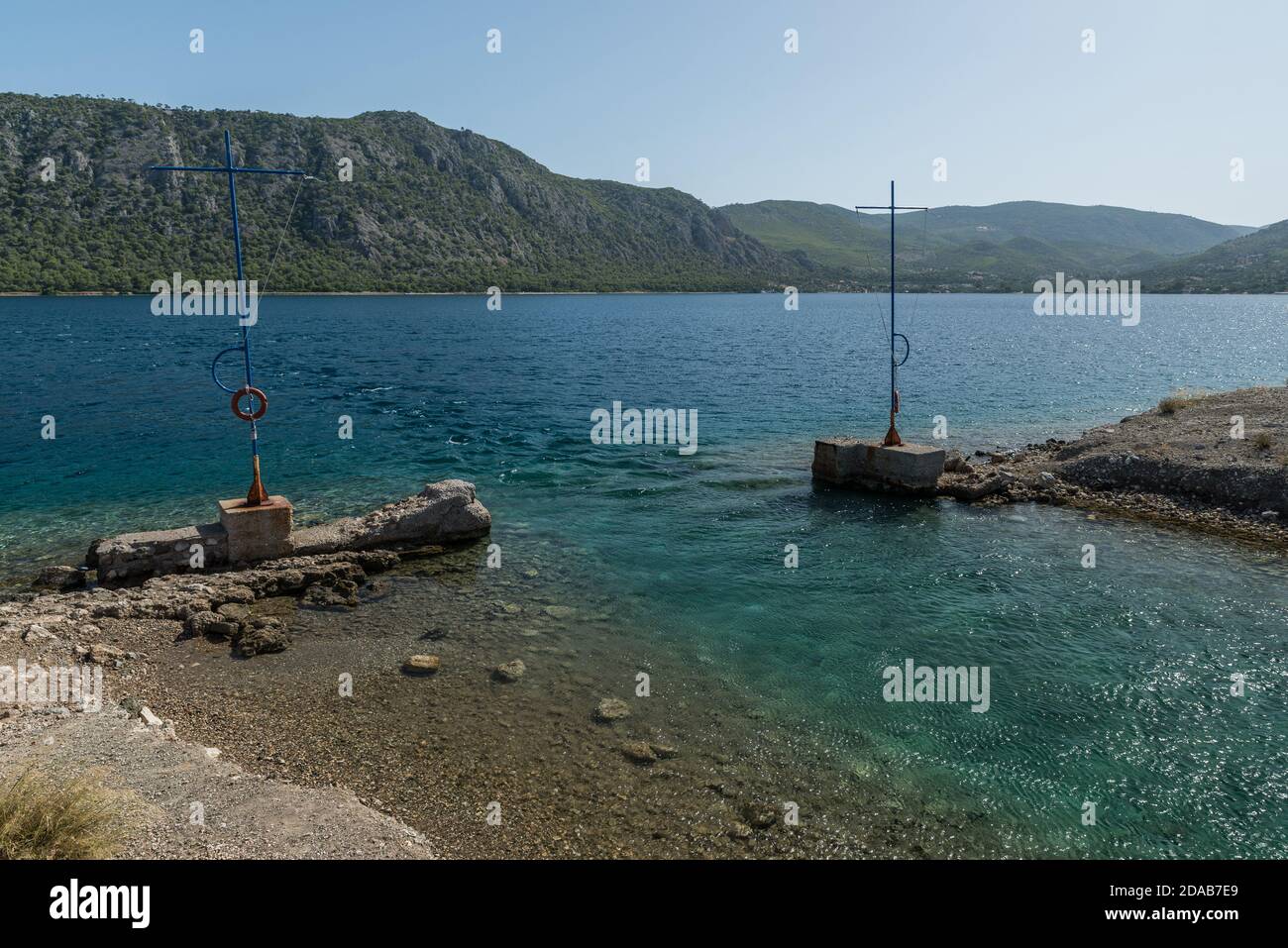 Lake Vouliagmenis - Heraion,Perachora Corinthia Greece. Stock Photo