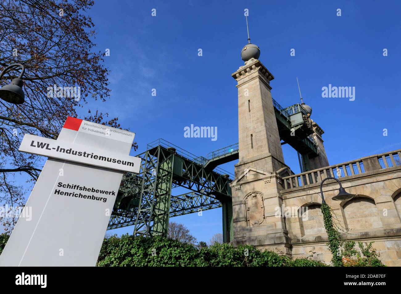 Henrichenburg boat lift, Industrial Heritage site by Dortmund Ems Canal, North Rhine-Westphalia, Germany Stock Photo