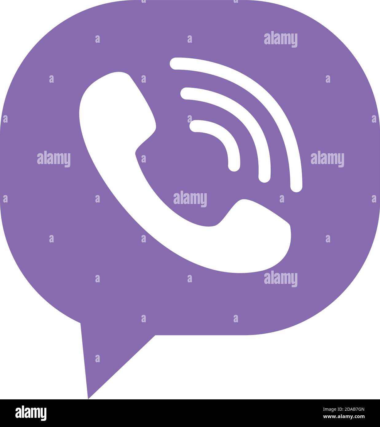 Viber instant messaging logo icon over white background, flat style, vector illustration Stock