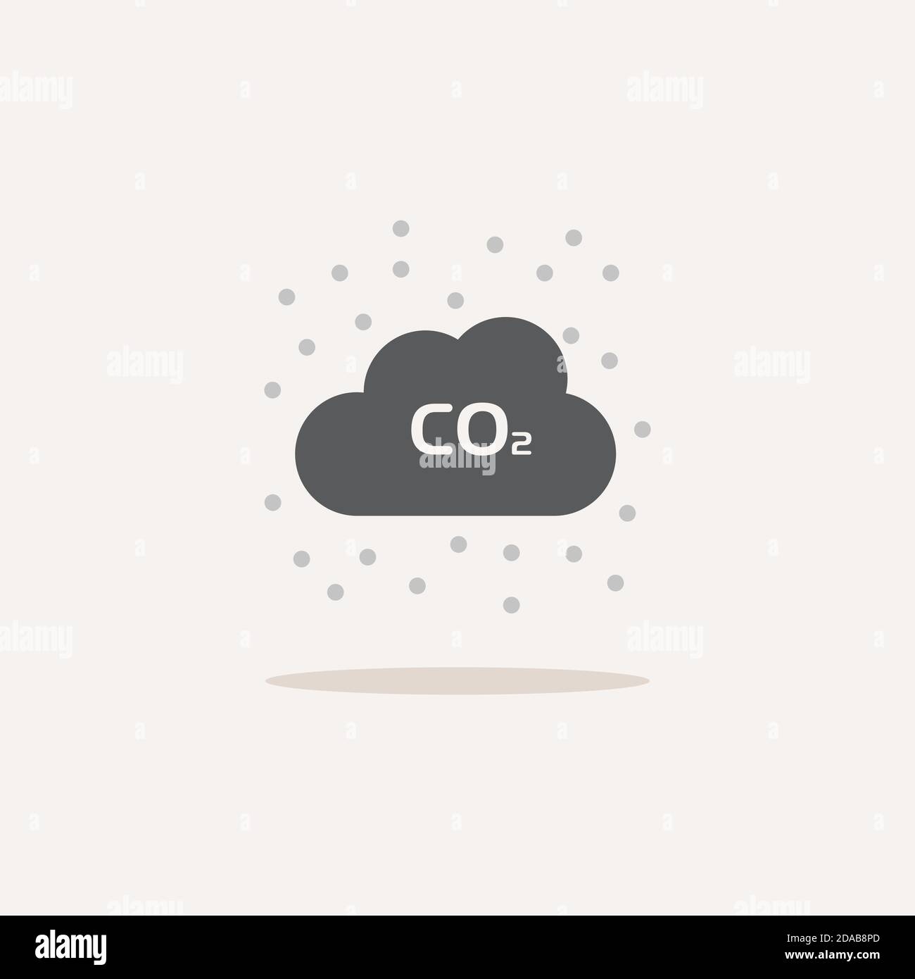 Pollution. Color icon with shadow. Weather glyph vector illustration ...