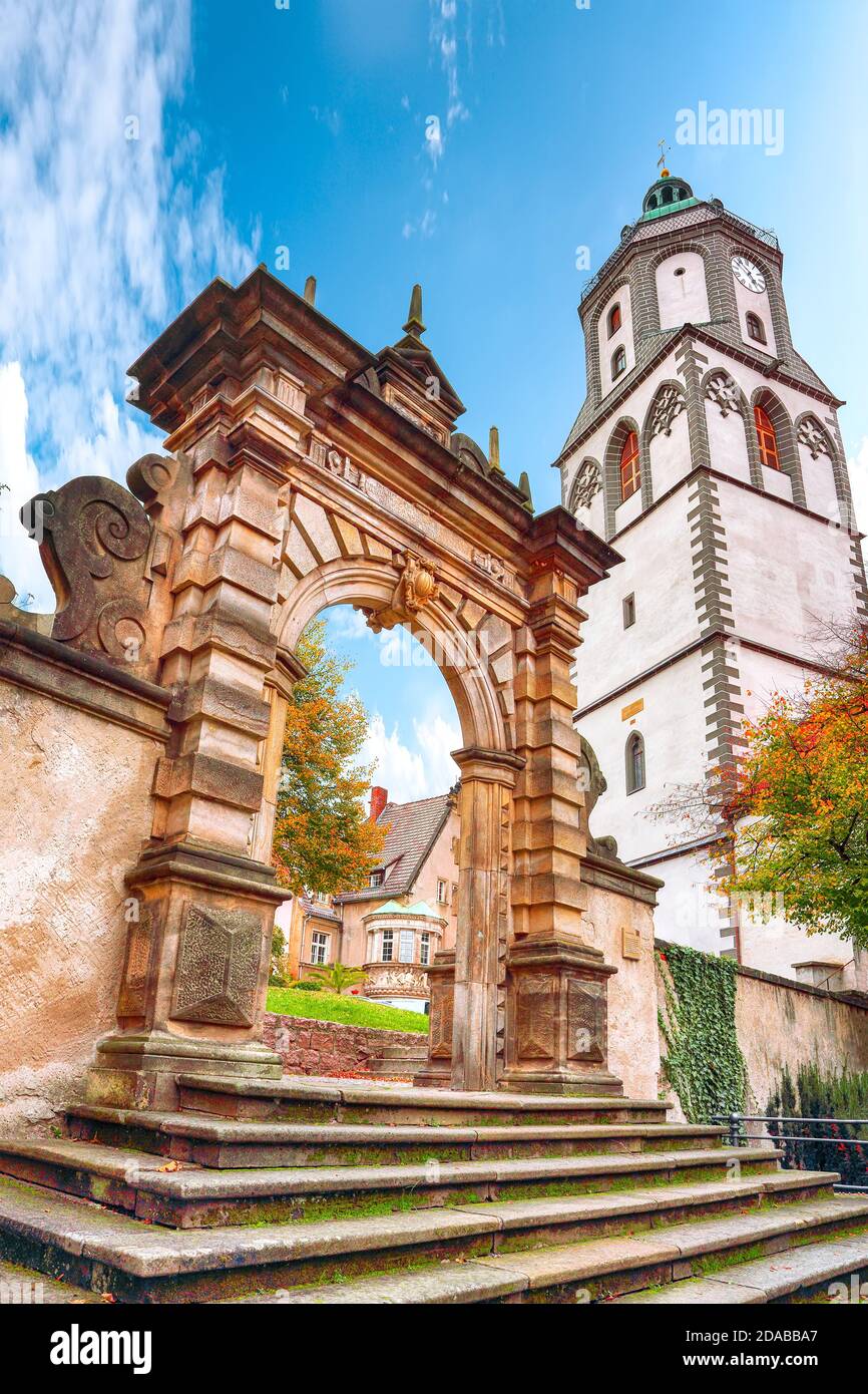 Meissen Cathedral or the Church of St John and St Donatus in Meissen town on the River Elbe.  Location: Meissen, Saxony, Germany, Europe. Stock Photo