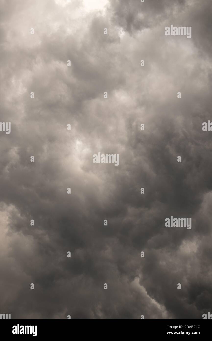 Storm day, dramatic clouds layout wallpaper, black and white Stock ...