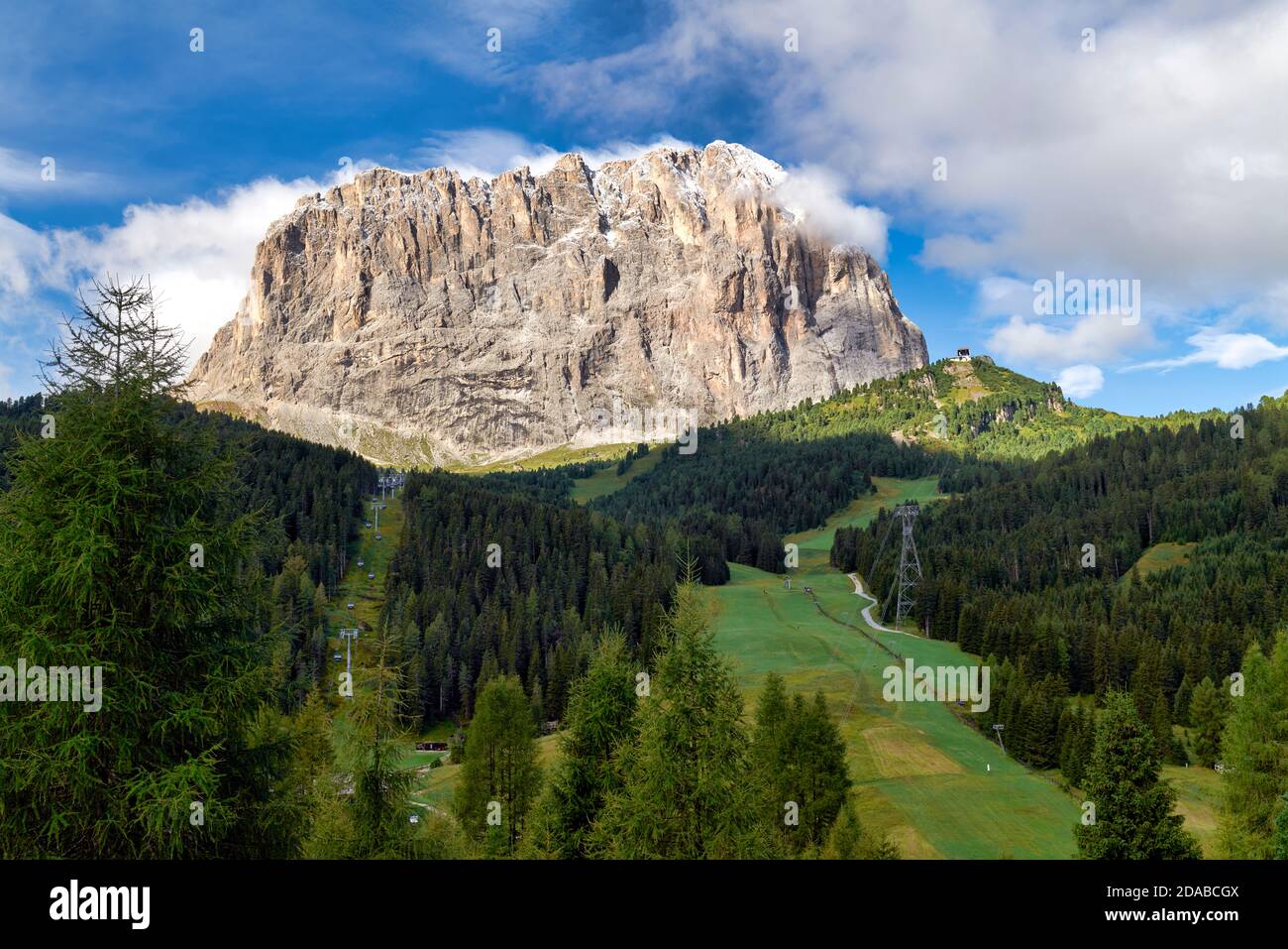 Val Gardena South Tyrol Italy. Langkofel, Sassolungo, Saslonch Stock Photo