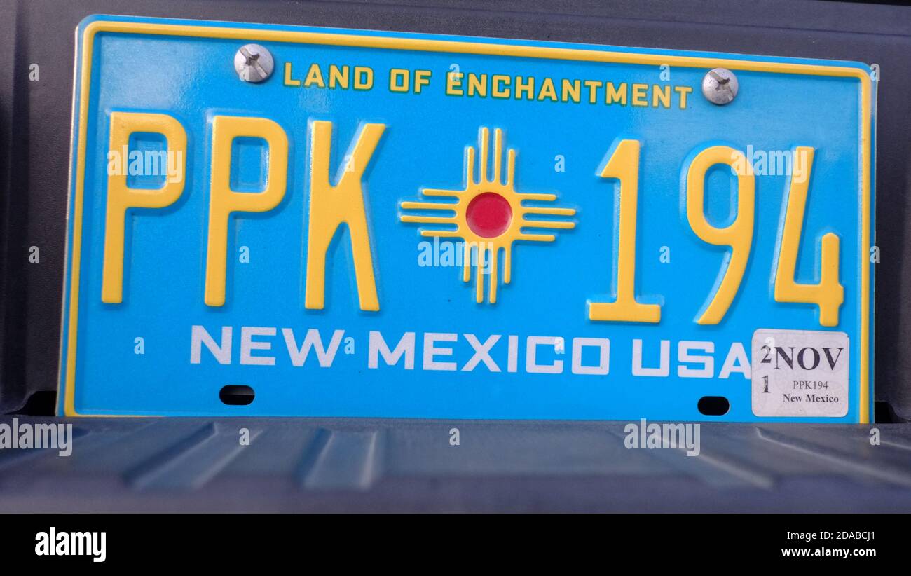 New Mexico license plate Stock Photo Alamy