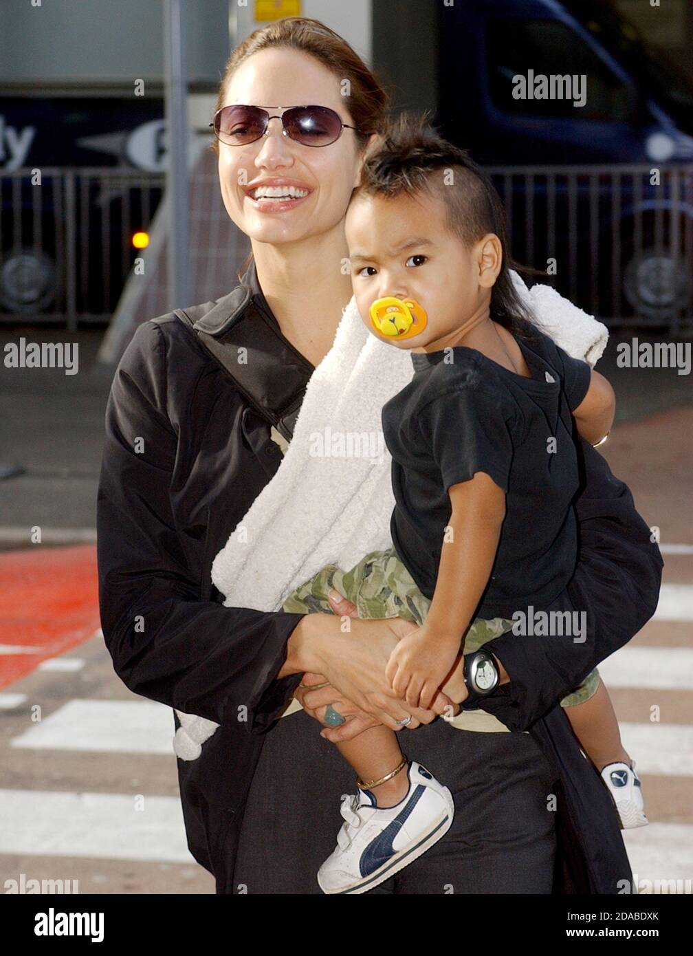 Angelina Jolie and Son Pax at Heathrow Airport: Photos