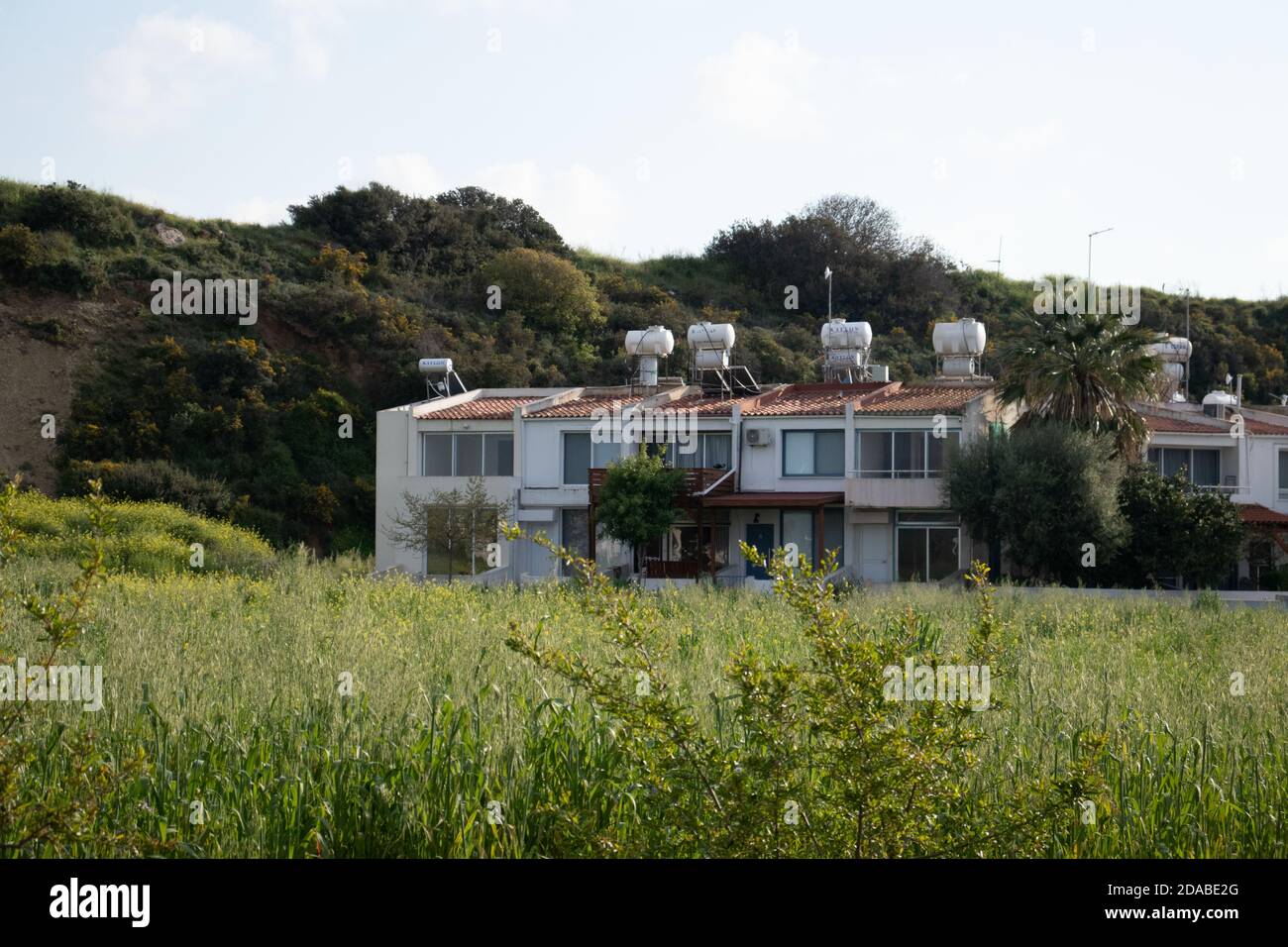 Living buildings, Cyprus Greek architecture, sunshine Stock Photo Alamy
