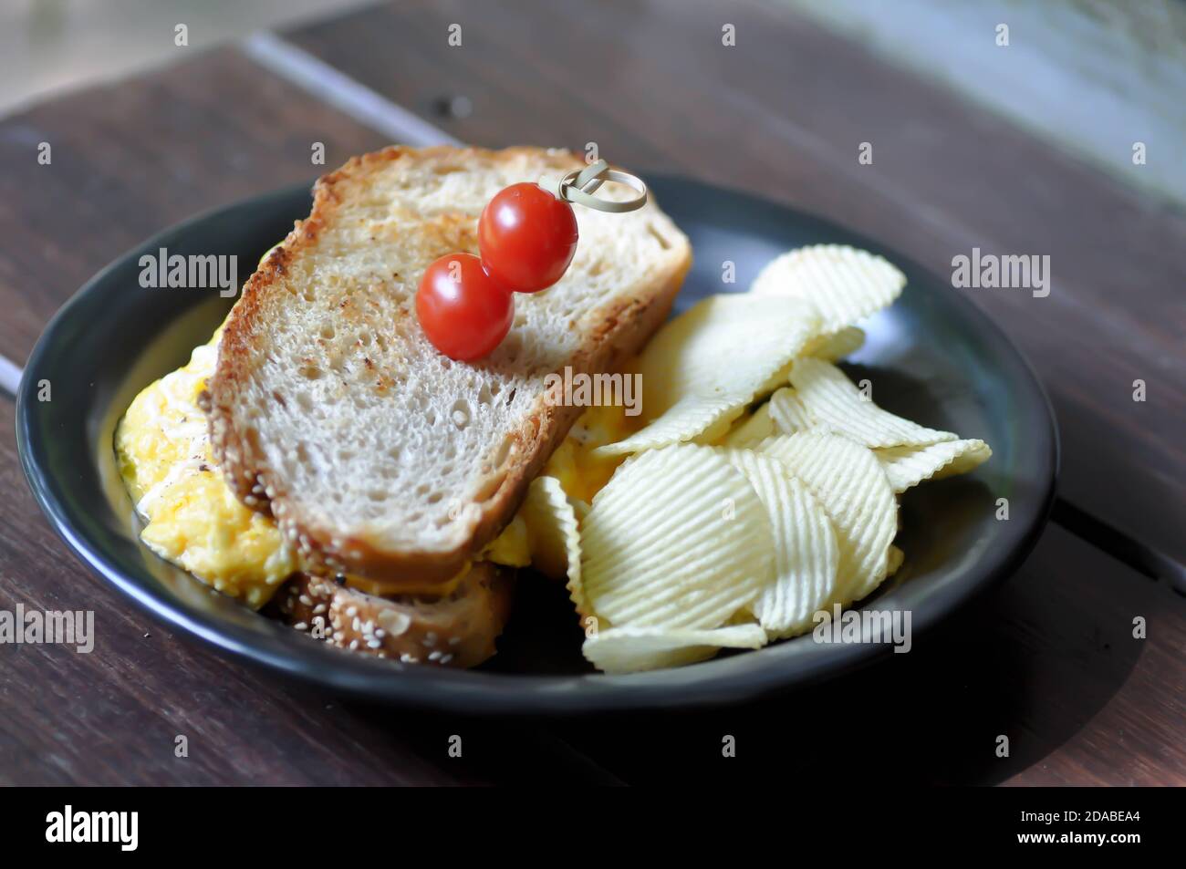 sandwich or egg and cheese toast, egg and cheese toast sandwich Stock