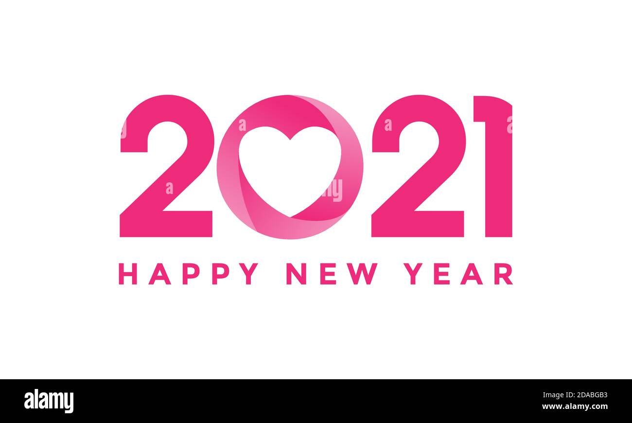 Happy New Year 21 Modern Font With Abstract Love Design Vector Stock Vector Image Art Alamy