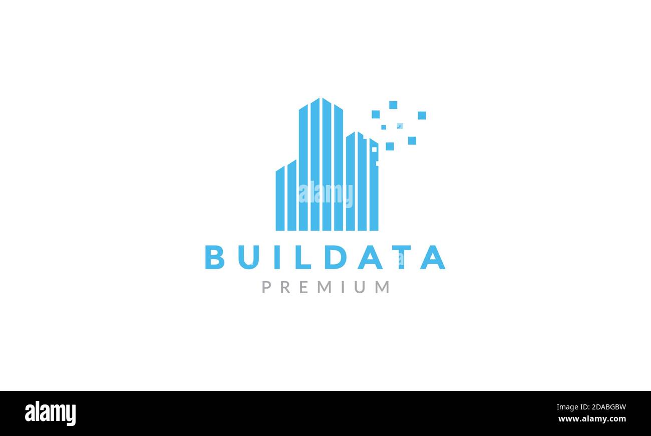 data technology connect skyscraper logo vector icon illustration design Stock Vector