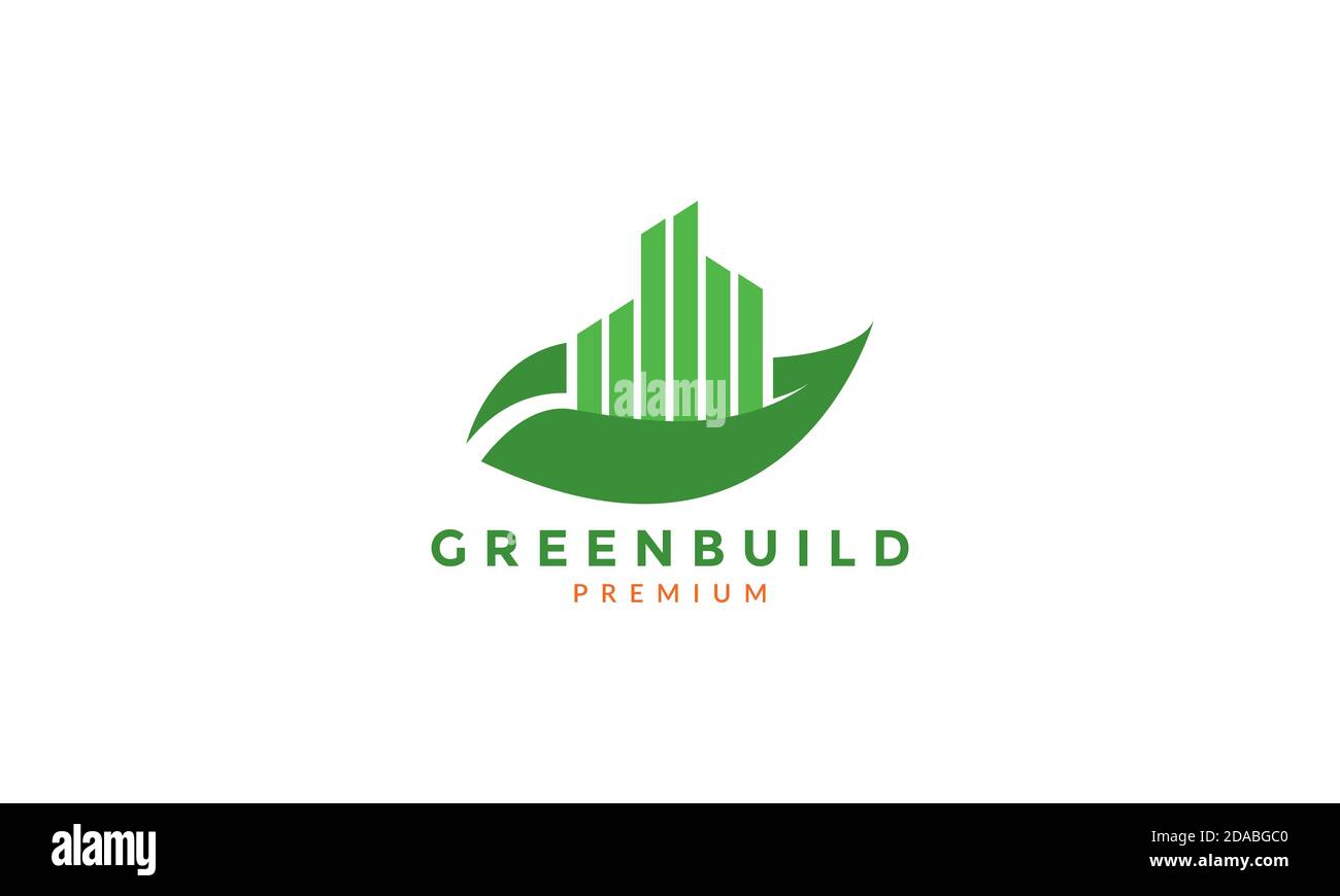 leaf with skyscraper logo vector icon illustration design Stock Vector