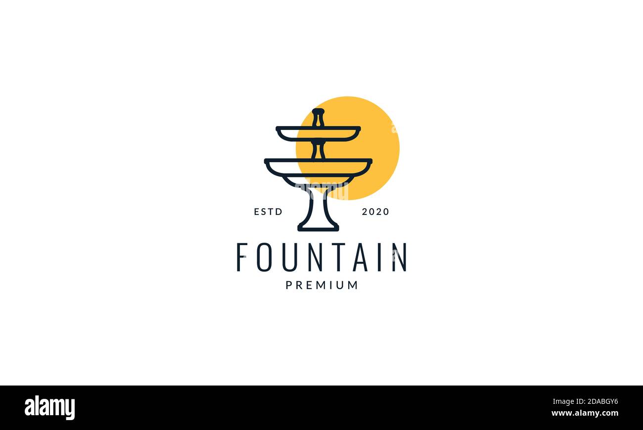 fountain with sunset logo vector icon illustration design Stock Vector