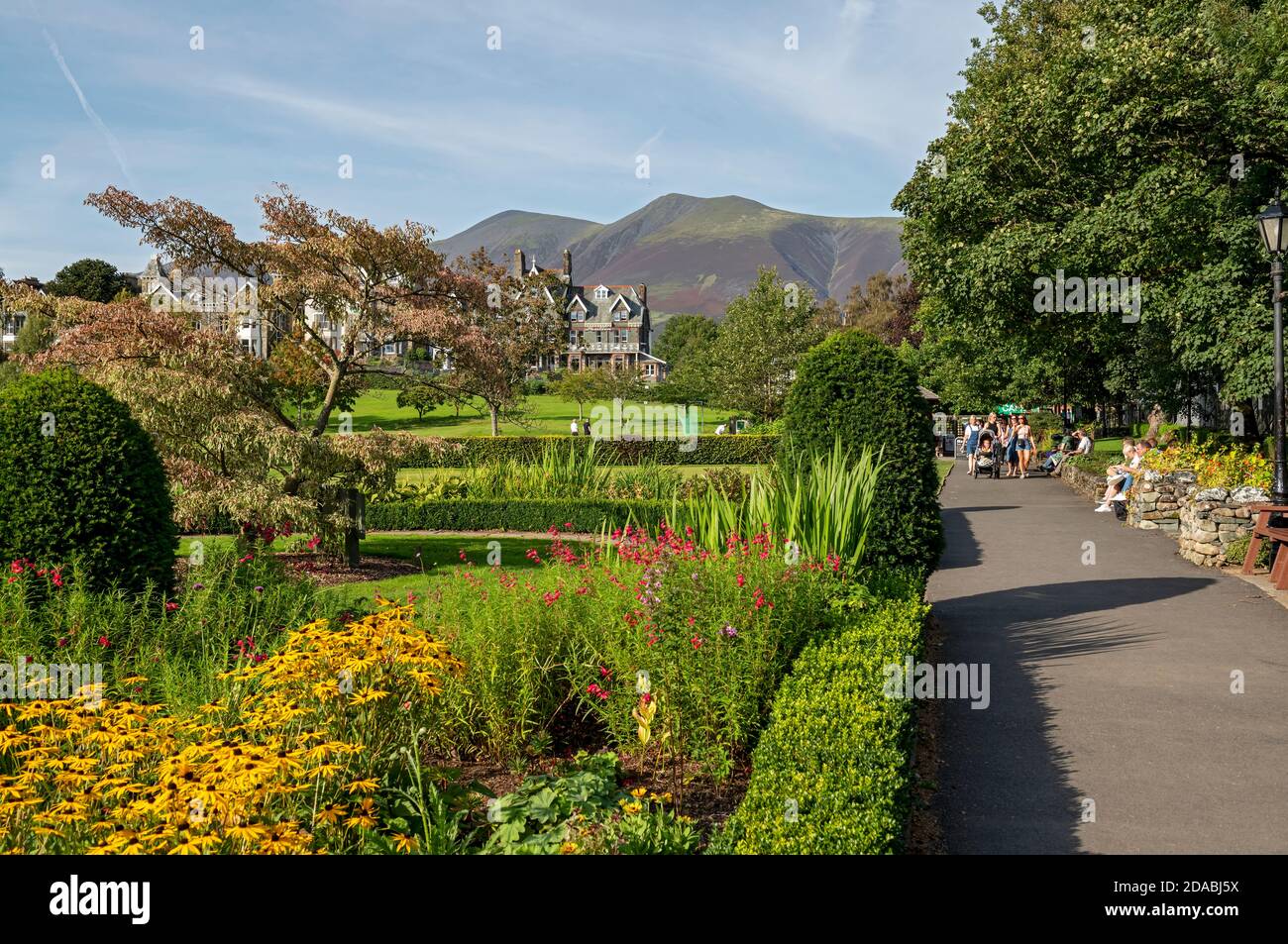 People tourists visitors visiting Hope Park public garden gardens in
