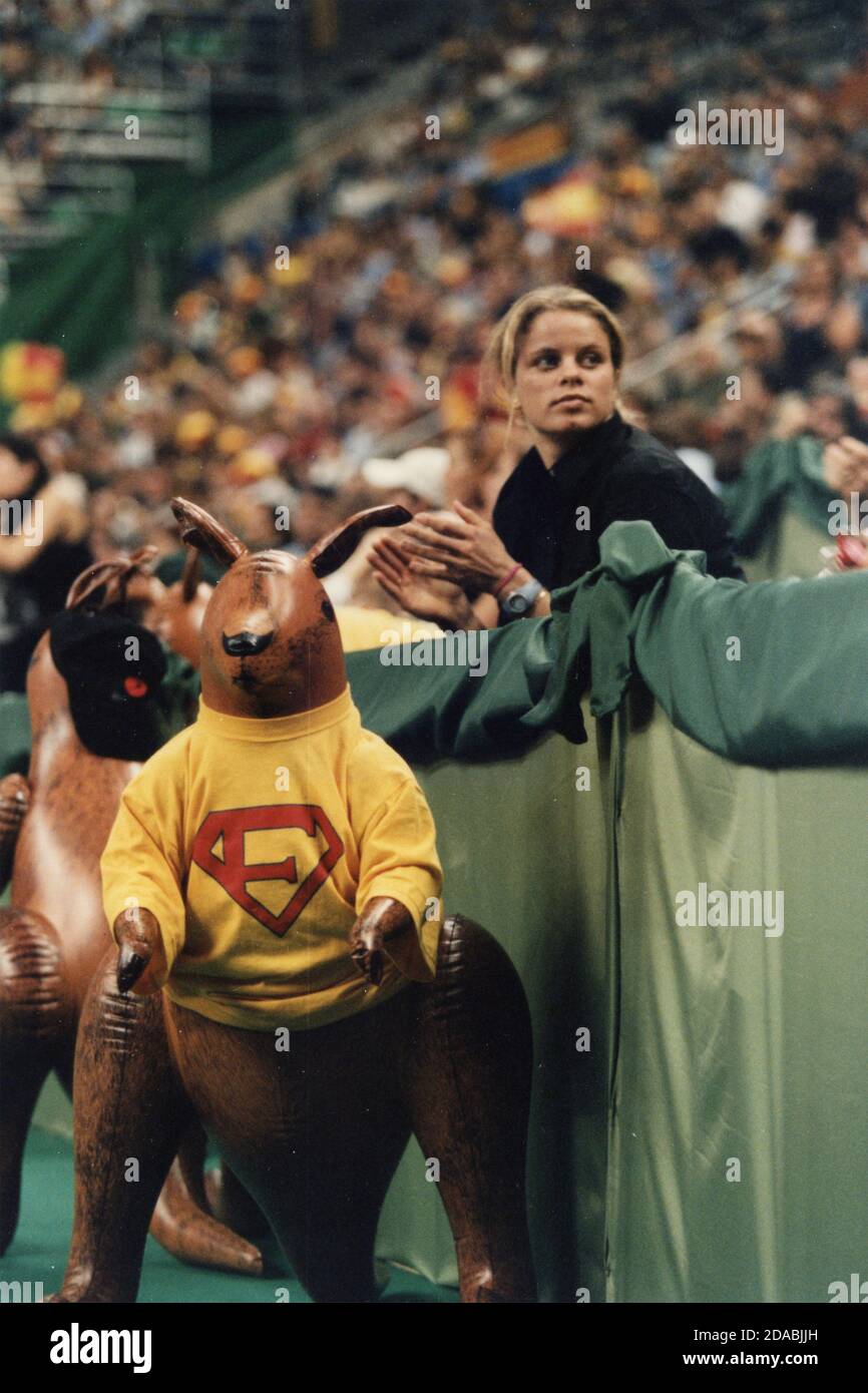 Belgian tennis player Kim Clijsters, Davis Cup Final 2000 Stock Photo