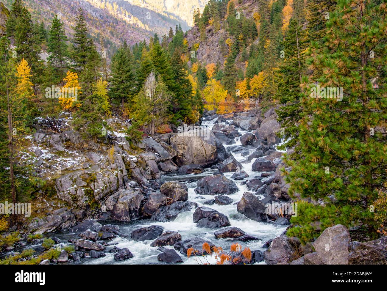 Icicle Creek in Leavenworth, Washington Stock Photo