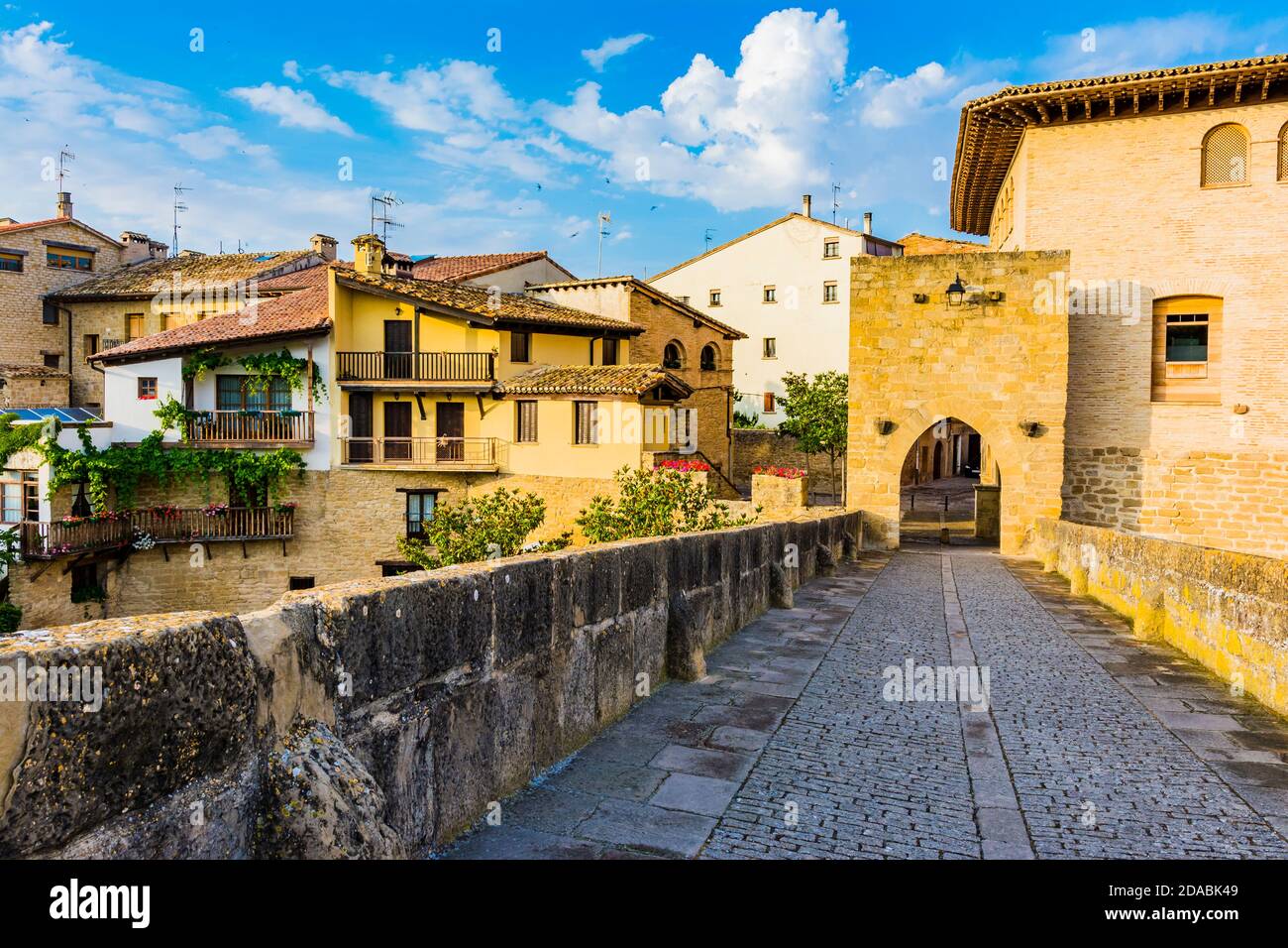 Romanesque Bridge Romanesque bridge over the Arga river. French Way, Way of St. James ...