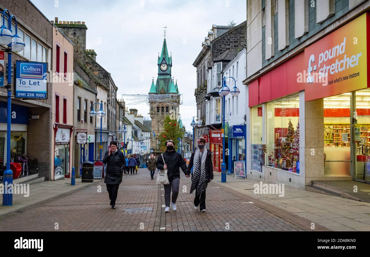 Dunfermline, Scotland, UK. 11 November 2020. Views of the High Street