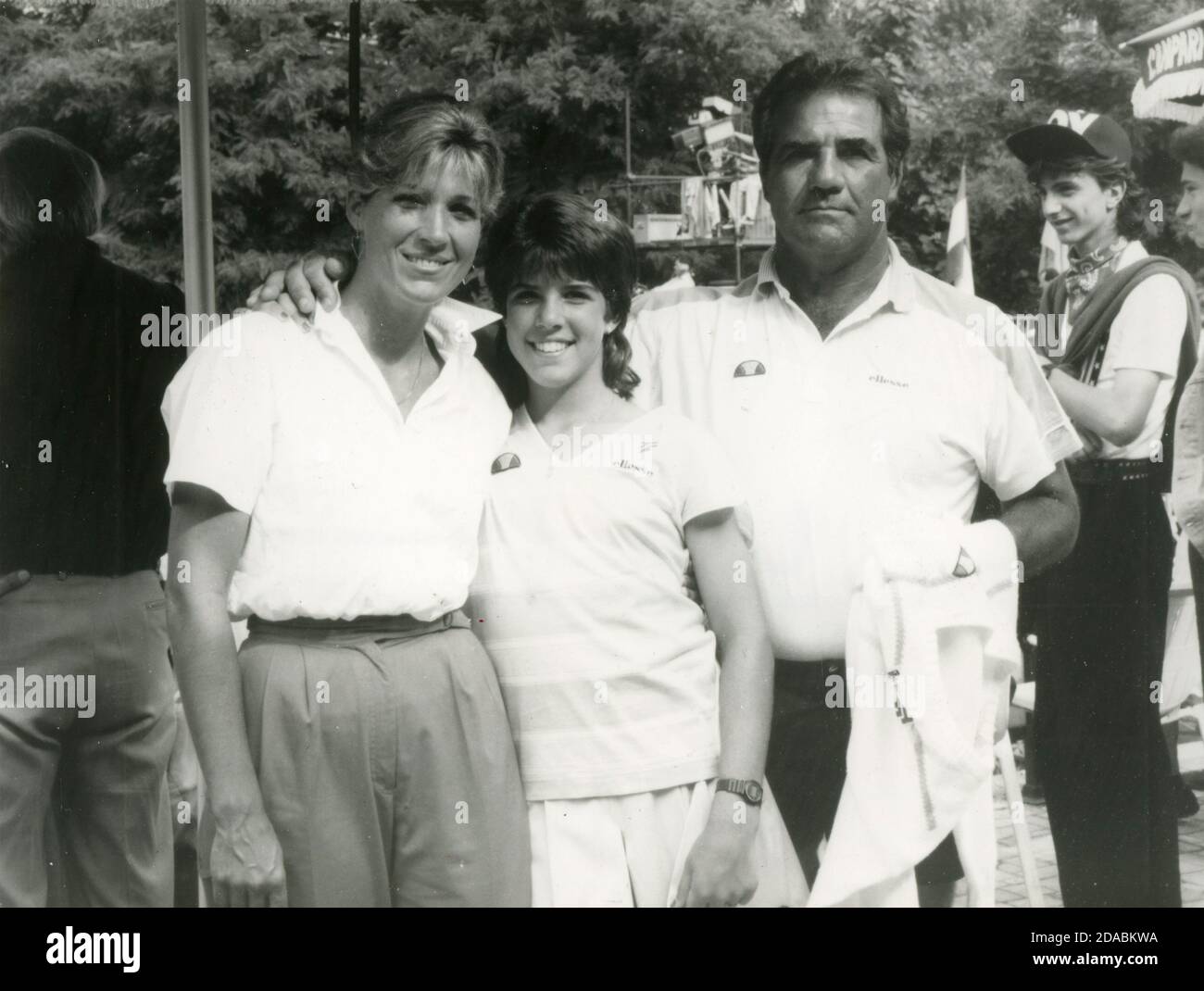 American tennis player Jennifer Capriati with her family, 1988 Stock