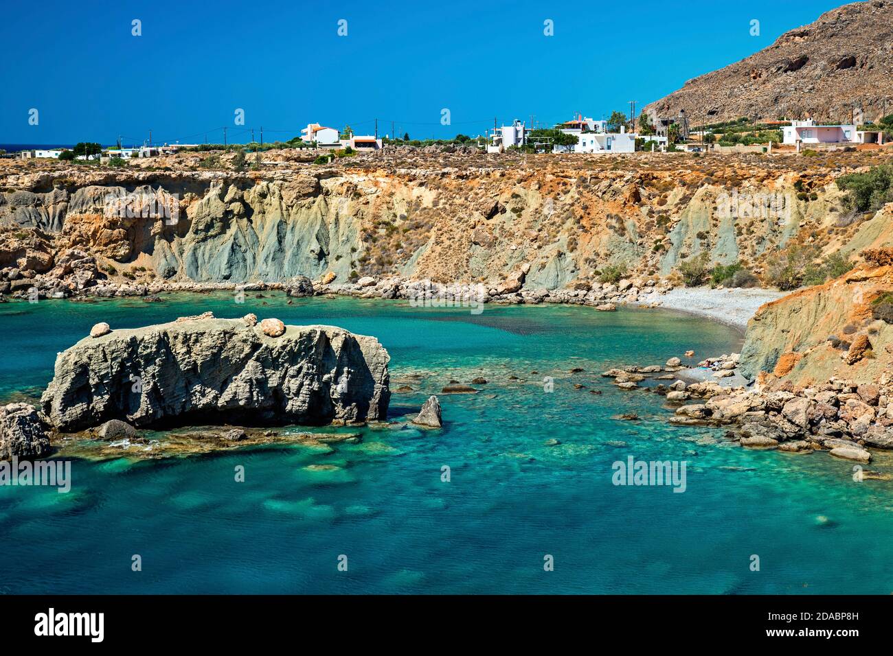 Beach at Kalo Nero village, Sitia municipality, Lassithi, Southern Crete,  Greece Stock Photo - Alamy