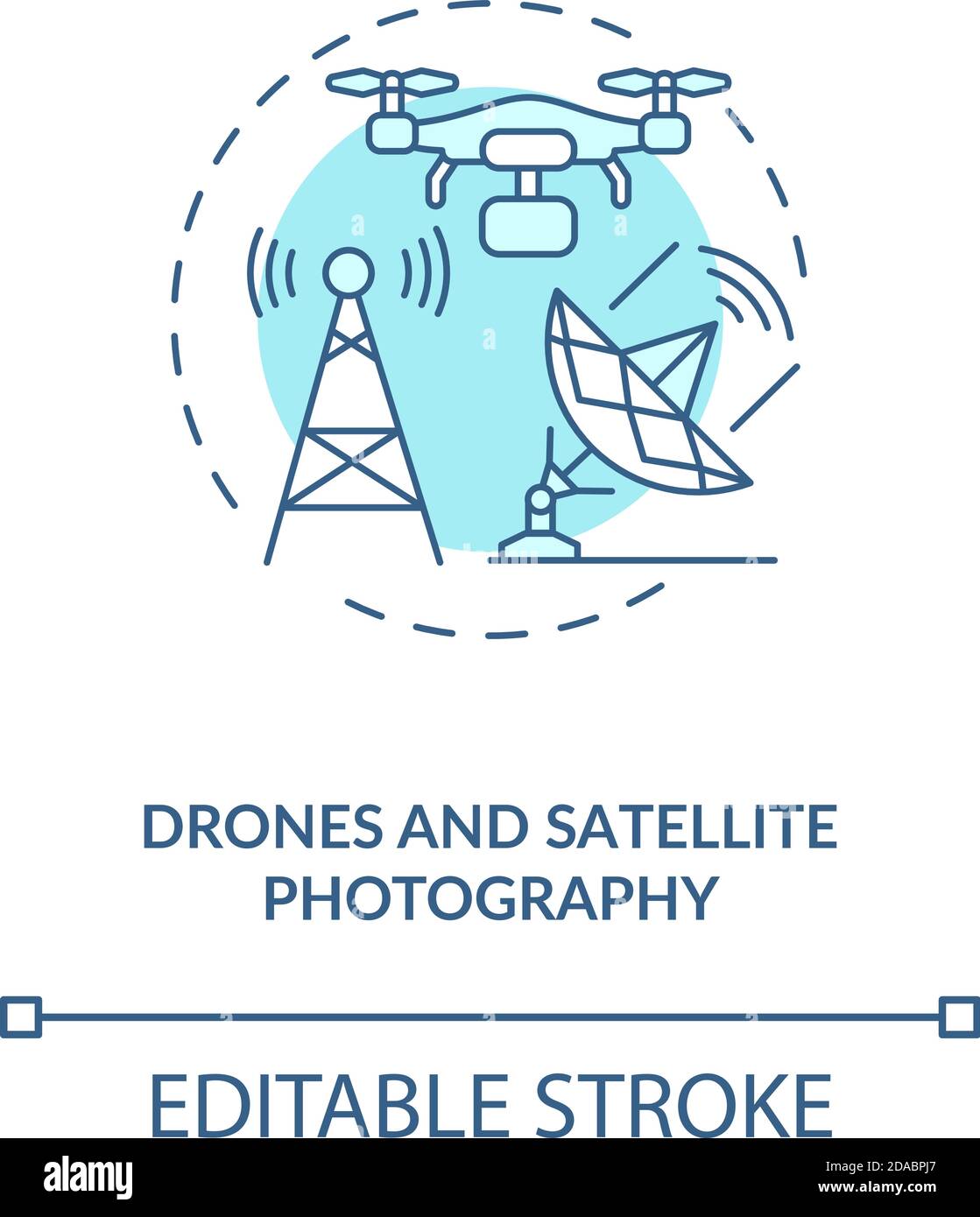 Drones and satellite photography concept icon Stock Vector Image & Art ...