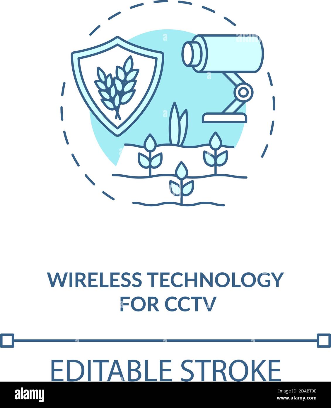 Wireless technology for CCTV concept icon Stock Vector
