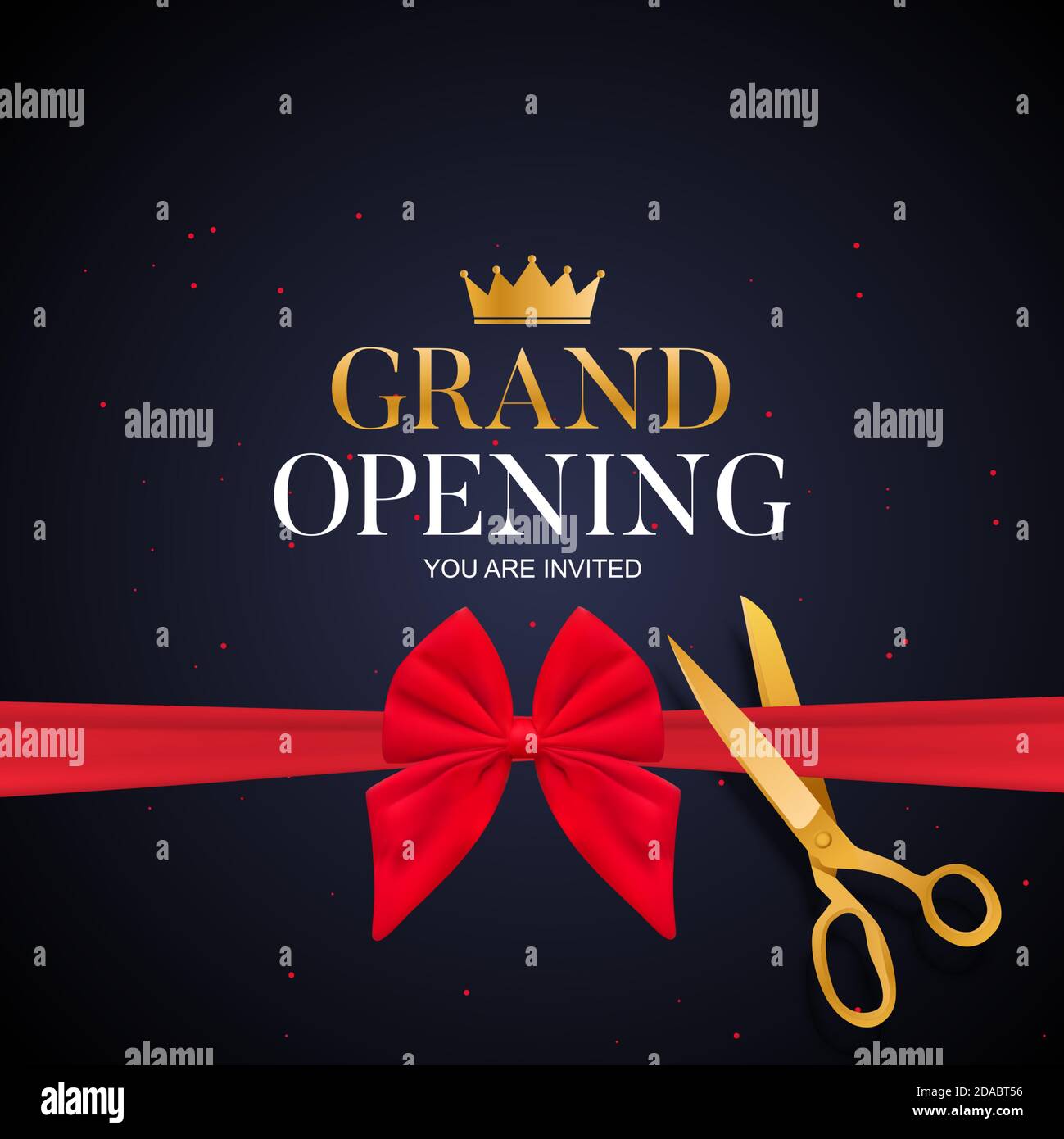 Premium Vector  Grand opening card with ribbon background