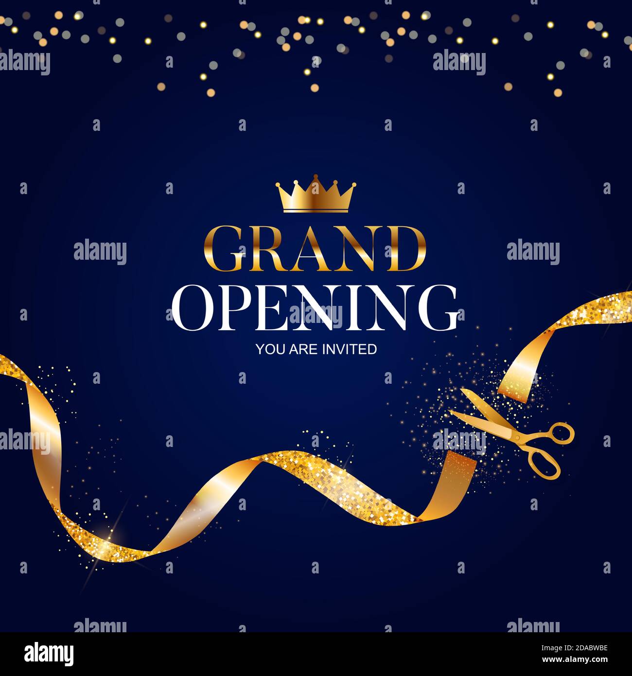Grand Opening Card with Ribbon and Scissors Background. Vector Illustration  Stock Vector Image & Art - Alamy