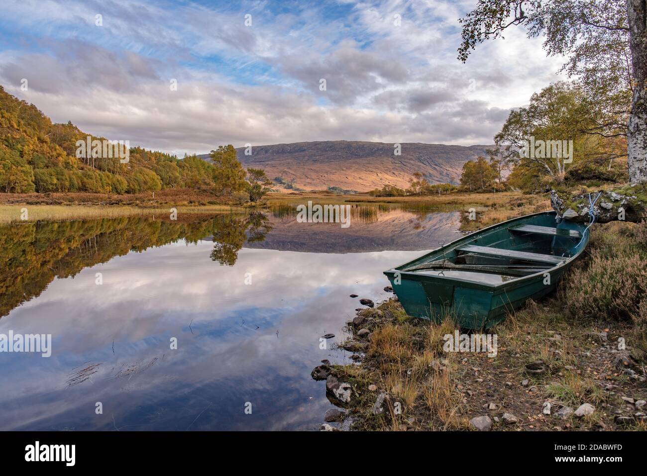 Scottish Highland scenic beauty Loch Coulin Torridon region Scotland Uk Europe Stock Photo