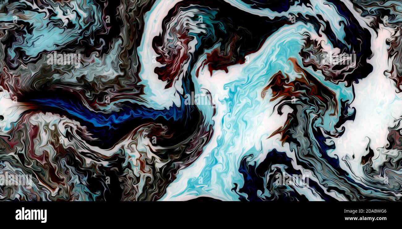 Fluid art texture. Abstract background with iridescent paint effect. Liquid acrylic picture with artistic mixed paints. Stock Photo