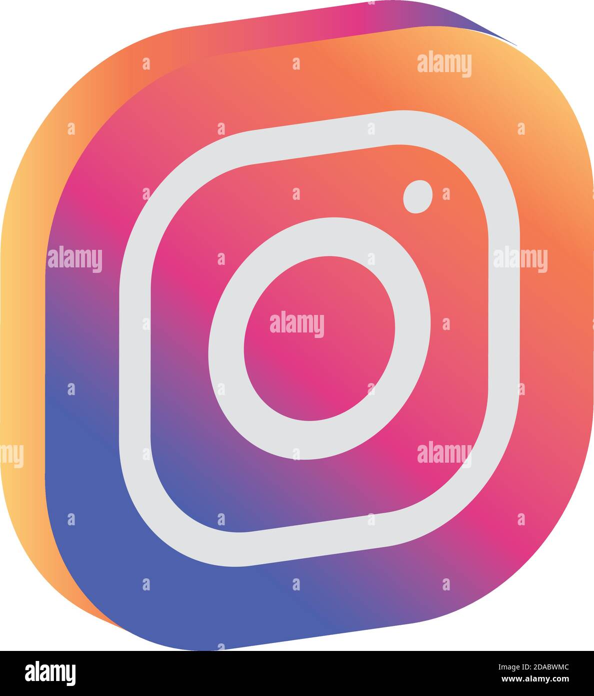 instagram social media logo icon over white background, isometric style ...