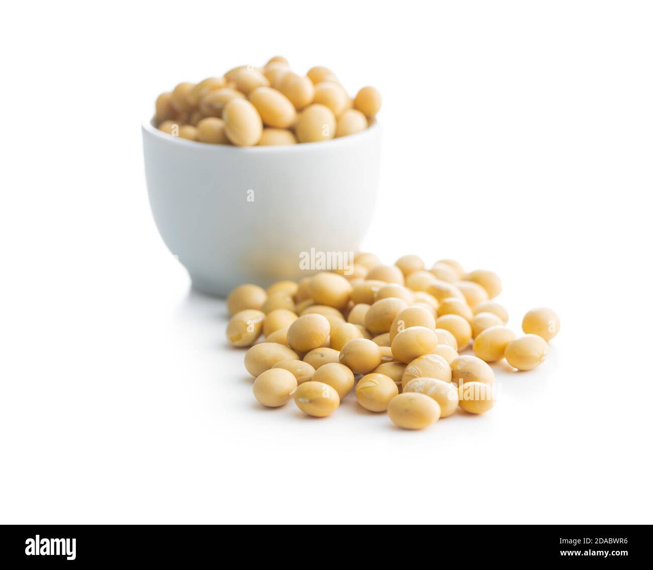 Dried soy beans isolated on white background. Stock Photo