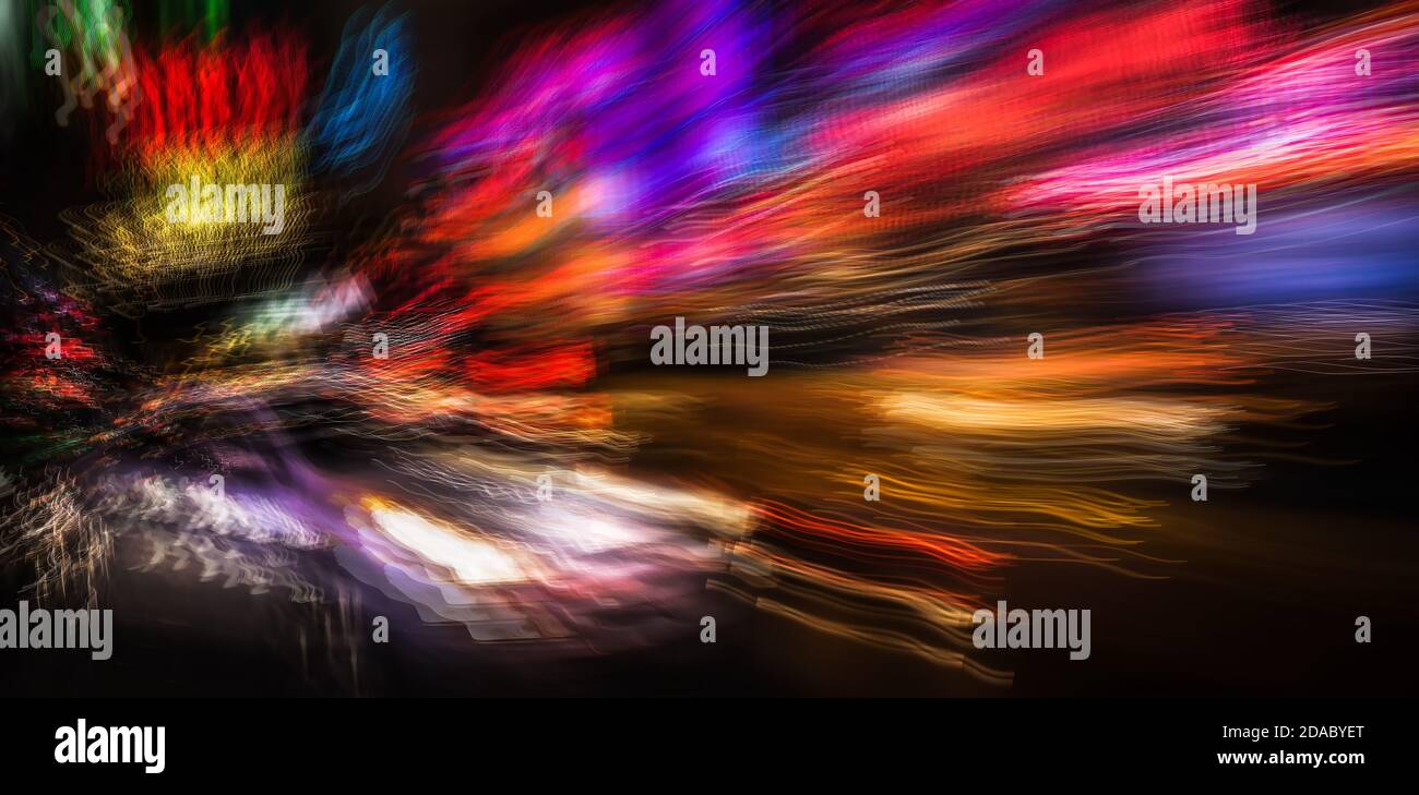 Abstract image of illumination and night lights of New York City ...