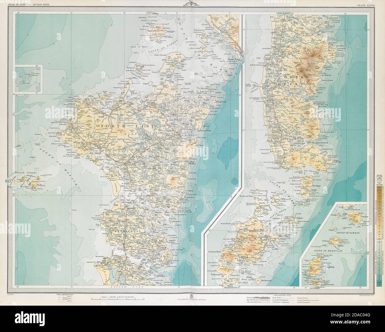 NORTH UIST & SOUTH UIST Barra Western Isles Outer Hebrides. LARGE 1895 old map Stock Photo Alamy