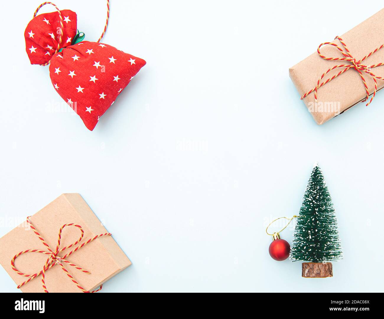 Christmas or New Year composition, layout with minimal idea, space for text Stock Photo