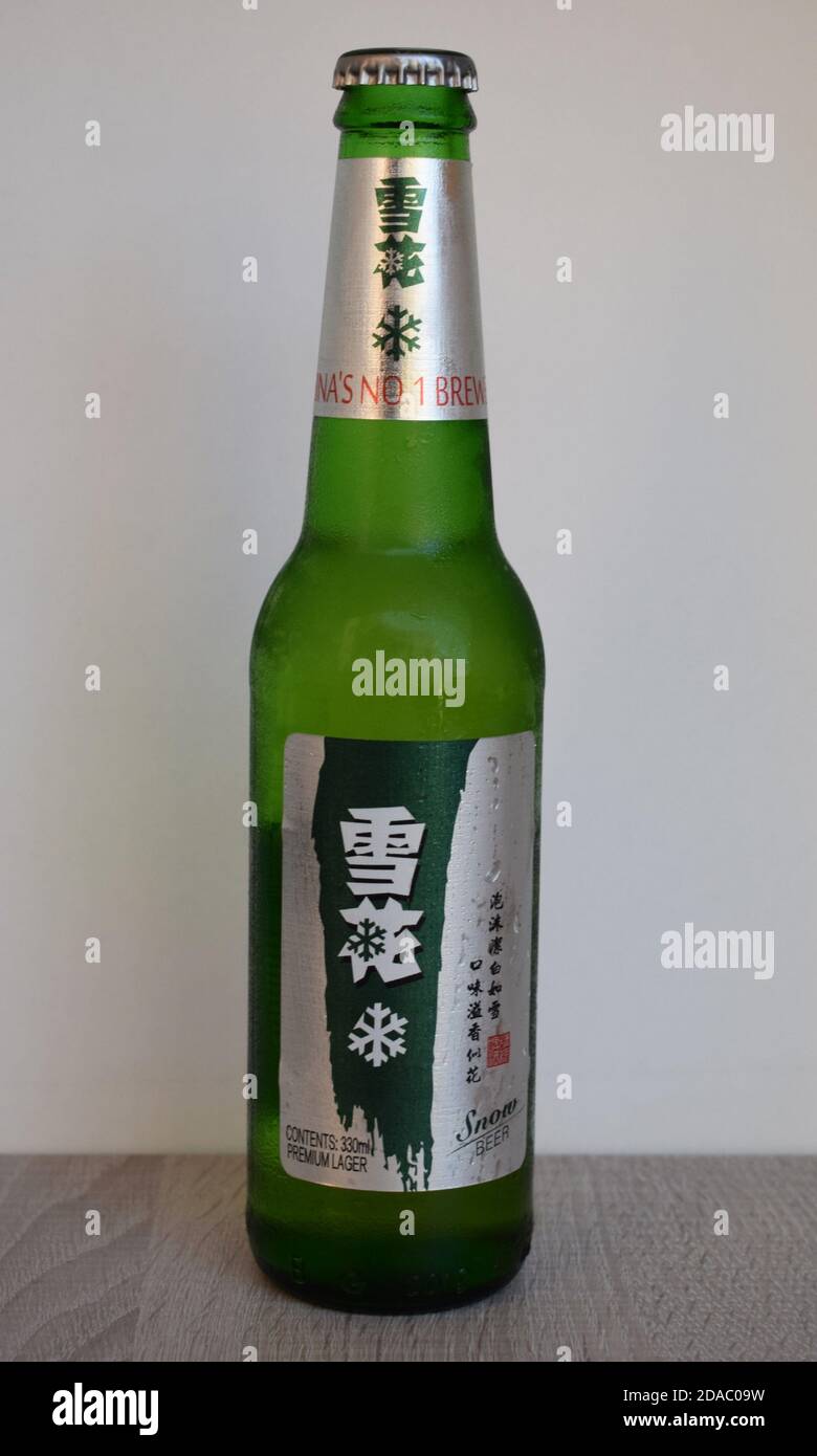 The Chinese beer Snow is a number one on the list of best-selling beers in the world. Stock Photo
