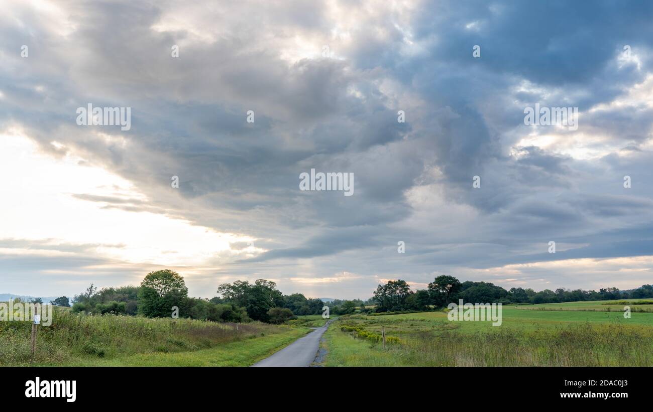 Beautiful view of a landscape with greenery under a cloudy sky Stock ...