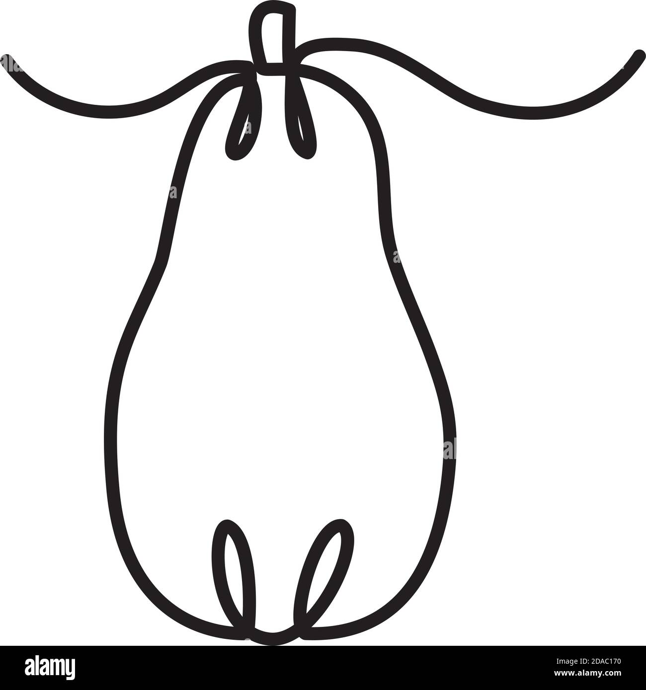one line design of pear icon over white background, line style, vector ...