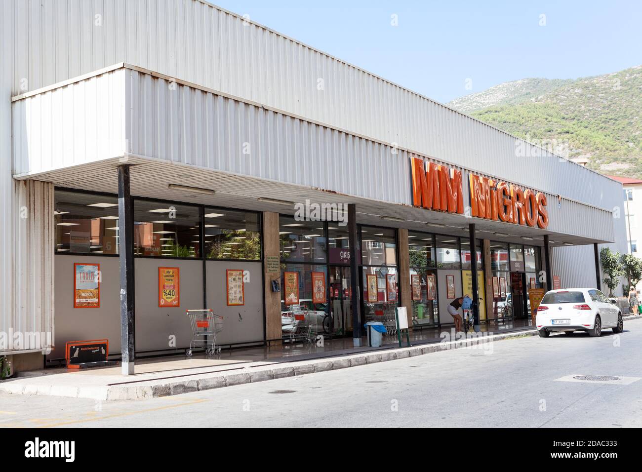Alanya, Turkey-circa Oct, 2020: Building of the MM Migros supermarket is in center of city. The Migros Ticaret is one of the biggest chains of superma Stock Photo