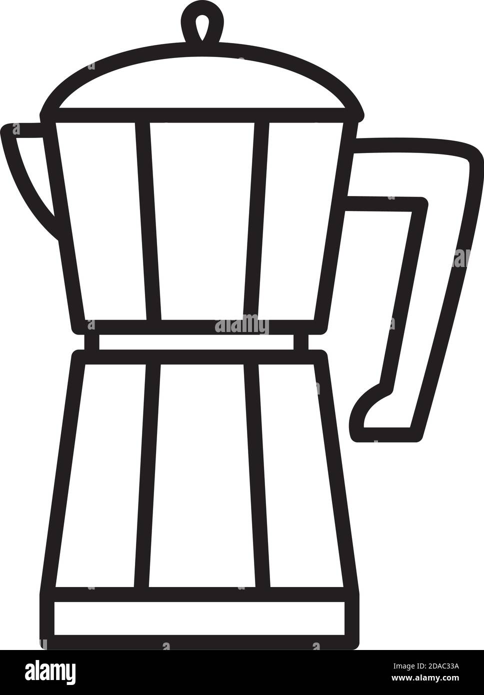italian coffee maker icon over white background, line style, vector illustration Stock Vector