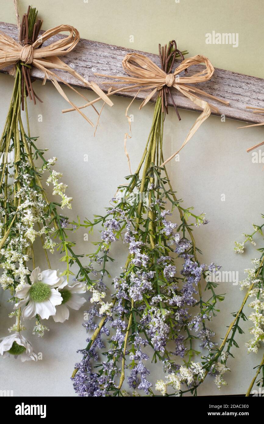 bouquet of dried wild flowers on the background of a concrete wall Stock  Photo - Alamy