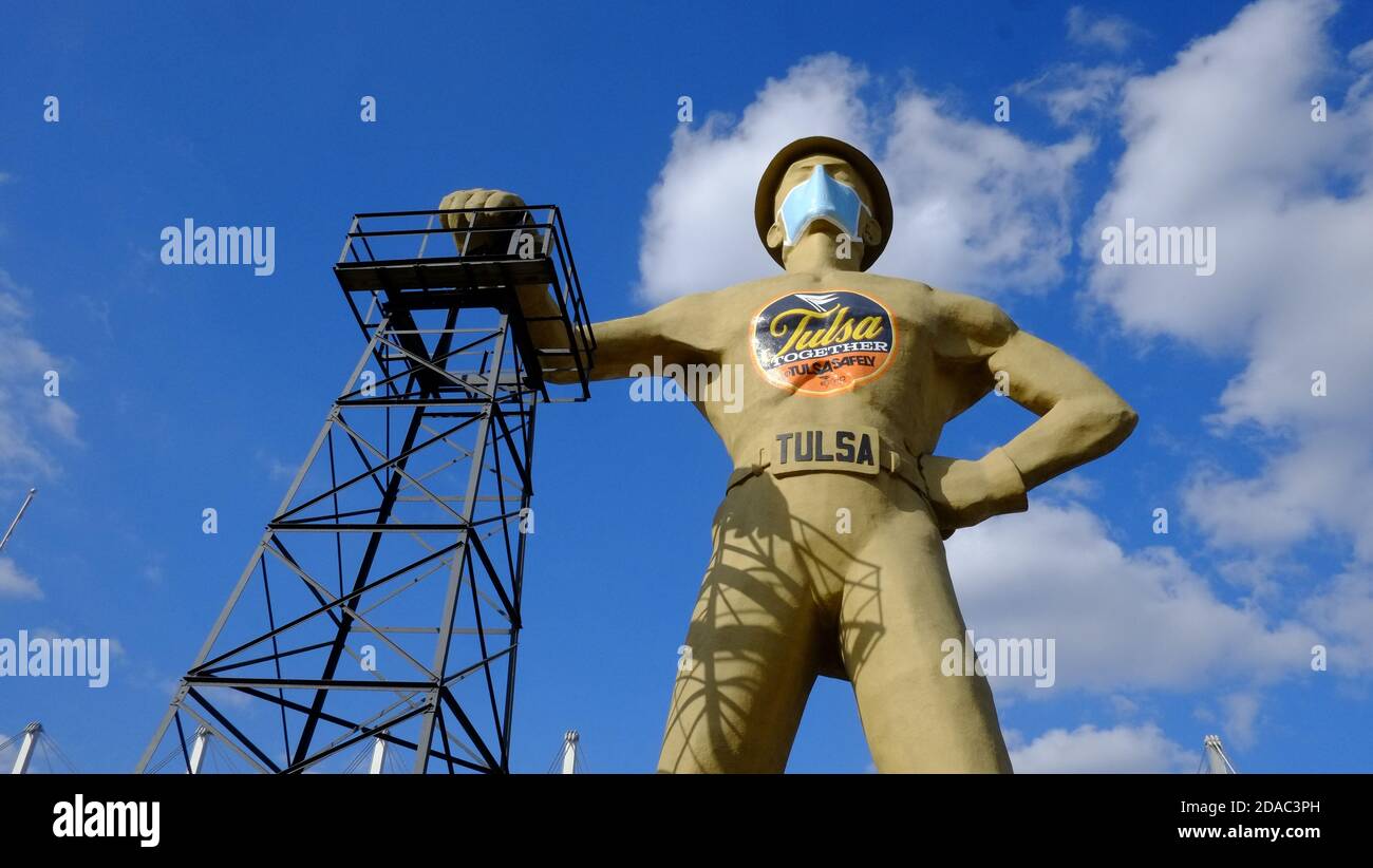 The Golden Driller is a 75foottall, 43,500 lb statue of an oil worker