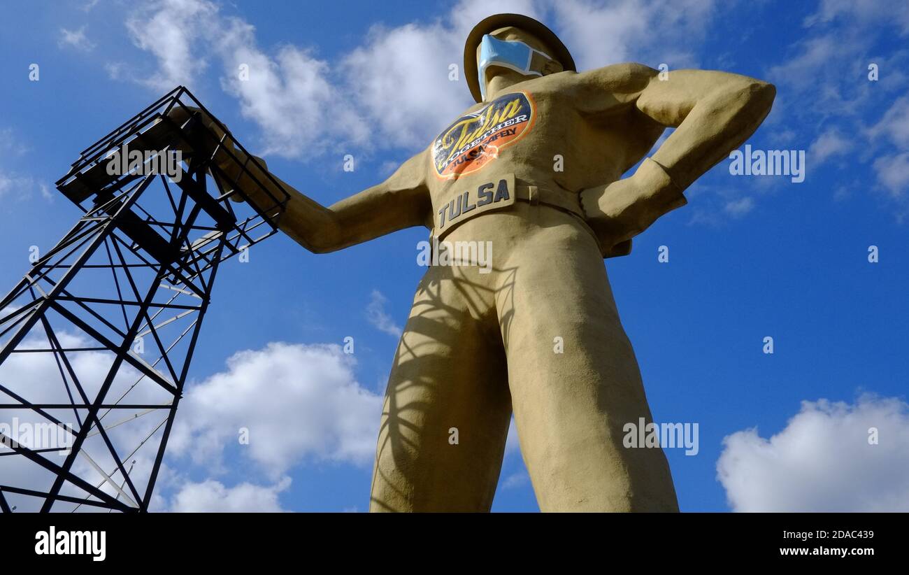 The Golden Driller is a 75foottall, 43,500 lb statue of an oil worker