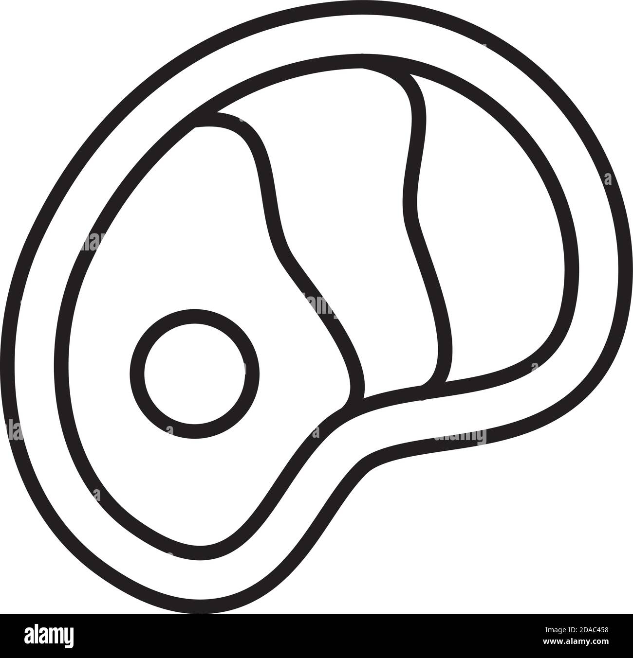 meat steak icon over white background, line style, vector illustration ...