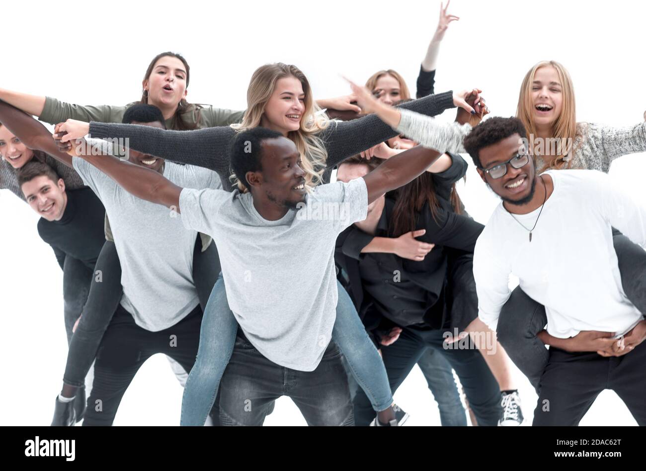 group of diverse fun-loving young people standing together Stock Photo ...